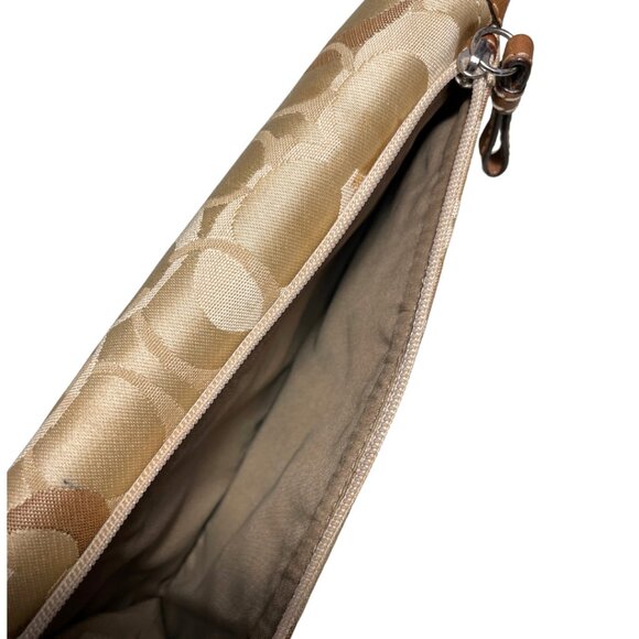 Coach Signature Khaki Optic Jacquard Long Canvas & Leather Wallet - Picture 4 of 7